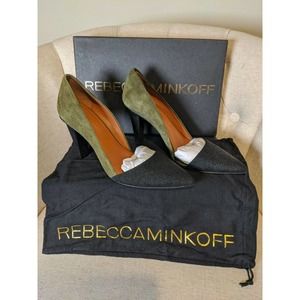 Rebecca Minkoff Green Suede Heels Shoes Size 6.5
